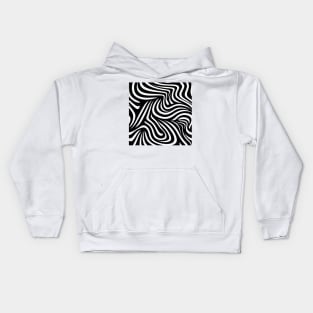 Hypnotic Black and White Swirls Kids Hoodie